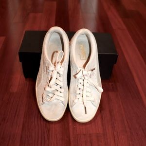 Puma Suede Platform Trainer Beige Cream Women’s US Size 8